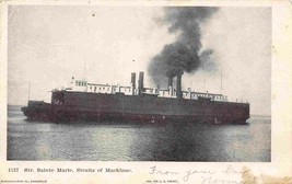 Steamer Sainte Marie Straits of Mackinac Michigan 1906 postcard - £5.43 GBP