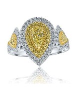 GIA Certified 1.50 TCW Pear Light Yellow Diamond Engagement Ring 18k Whi... - £3,441.40 GBP