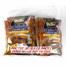 2 Pack Dede Instant Thai Coffee With Cream &amp; Sugar Drink Hot Or Cold - £22.50 GBP