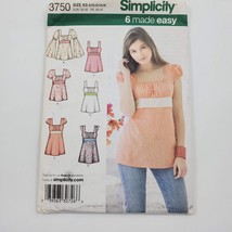 Simplicity 6 Made Easy Sewing Pattern UnCut 3750 Misses Tunic Shirt Top Sz 8-16 - £5.42 GBP