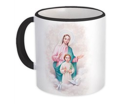 Virgin Mary with Jesus : Gift Mug Dove Catholic Religious Saint Mother of God - £12.45 GBP