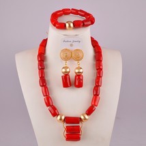 natural white coral jewelry set african wedding beads nigeria coral beads jewelr - £59.61 GBP