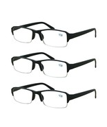 3 Packs Mens Unisex Rectangular Half Frame Reading Glasses Spring Hinge ... - £8.24 GBP