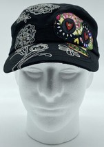 Karma Sugar Skull Embroidered Brigade Cap Floral Black One Size Elastic ... - £7.44 GBP