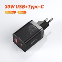 Baseus PD Charger 30W USB Type C Fast Charger QC3.0 USB C Quick Charge 3.0 Dual  - £15.08 GBP
