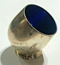 A. Michelsen Copenhagen Sterling Silver Denmark Salt Cellar Blue Enameled .925 - £194.21 GBP
