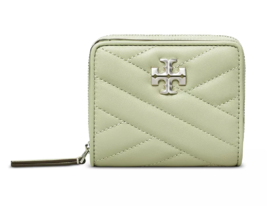 Tory Burch Kira Chevron Bi-Fold Quilted Leather Wallet ~NWT~ PINE FROST - £115.29 GBP