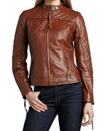 Women Leather Jacket Slim fit Biker Motorcycle Genuine Lambskin Jacket W... - $161.21 CAD