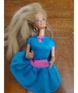 Sparkle Eyes Barbie Mattel In Easy Living Dress 1991 Vintage Shoe Holes - $11.87 CAD