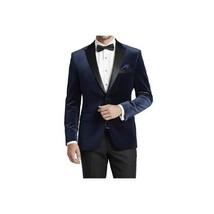 Men's Renoir Velvet Tuxedo Blazer Jacket Satin Peak Lapel Slim Fit 290-7 Blue image 9