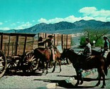 Vtg  Postcard Furnace Creek Ranch California CA Riding Group Old Wagons UNP - $6.88