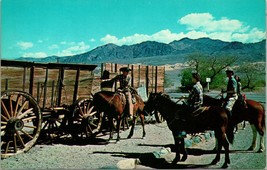 Vtg  Postcard Furnace Creek Ranch California CA Riding Group Old Wagons UNP - £5.48 GBP