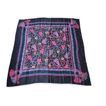 Vintage Carlisle Silk Scarf Tassel Roper Print 42&quot;x42&quot; - $74.25