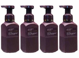 X 4 Bath Body Works Leather Brandy Gentle Clean Foaming Hand Soap 8.75 Oz - £27.59 GBP