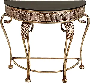 Deco 79 Metal Half Moon Console Table with Ornate Scroll Legs, 41&quot; x 19&quot;... - £192.91 GBP