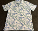 Tommy Bahama Polo Shirt Men&#39;s Medium  White Blue Floral Short Sleeve Log... - $22.71