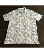 Tommy Bahama Polo Shirt Men&#39;s Medium  White Blue Floral Short Sleeve Log... - £17.99 GBP