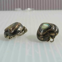Sterling Silver .925 Abalone Earrings made in Mexico Vtg - £48.11 GBP