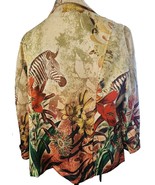 Impulse Womens Multicolor Safari 3/4 Sleeve TWO-PIECE SET TOP BLAZER SZ XL - $26.60