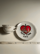 Miniature Collectible New York City-Mug/Saucer Lot-MCM Ceramic Slvr/Gold... - $22.00