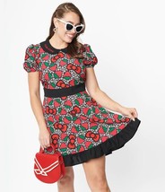 SANRIO Hello Kitty x Smak Parlour Strawberry &amp; Floral Fit &amp; Flare (Size XS) NWT - £97.73 GBP