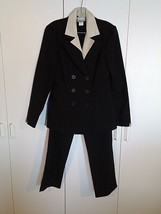 FASHION BUG LADIES 2-PC BLACK PINSTRIPE PANT SUIT-6-LIGHTWEIGHT-REMOVABL... - $180.68 MXN