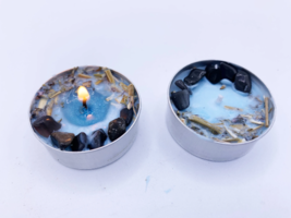 Protection Crystal Tealight Candle ~ Set Of 2 ~ Sage Scented For Spells, Rituals - £4.02 GBP