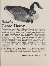 1956 Print Ad Bean&#39;s Cork Goose Decoys L.L. Bean Freeport,Maine - £6.17 GBP