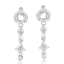 A Touch of Class White Cubic Zirconia Sterling Silver Dangle Earrings - £13.77 GBP