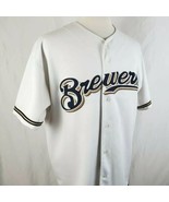 Vintage Russell Athletic Milwaukee Brewers Jersey XL Blank White Sewn Sc... - £29.84 GBP