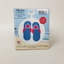 MCG Textiles Counted Cross Stitch - 15336 Flip Flops Size 2.89&quot; Round Frame - $9.89