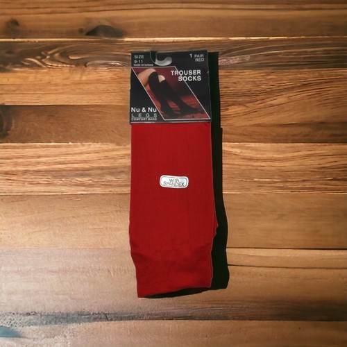 Nu &amp; Nu Legs Comfort Band Trouser Socks Size 9-11 Color RED with Spandex - $7.75