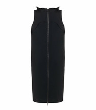 Lanvin Women&#39;s Black Neoprene Ruffled Shift Dress, EU 36 / US 2 2360-1 - £198.06 GBP