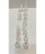 Vintage Lot of 15 Clear Glass Replacement Chess Pieces Missing One Horse - £12.17 GBP