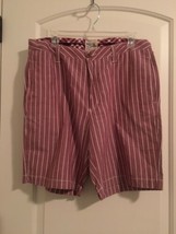 Old School Brand Men&#39;s Casual Wear Striped Shorts Zip Button Pockets Siz... - £32.04 GBP