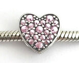 Authentic PANDORA Dazzling Heart, Pink CZ Charm 792069PCZ New - $56.99