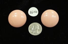 Vintage Large Pink Button Clip on Earrings - $15.99