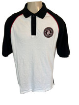 Men&#39;s White/ Red &amp; Black Red Ape Polo shirt. M. 100% Cotton. Short Sleeve - £20.52 GBP