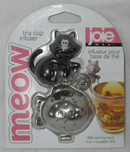 Joie MSC MEOW TEA CUP INFUSER Black Cat pink nose fish 18/8 Stainless Steel - £11.89 GBP