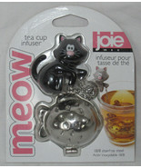 Joie MSC MEOW TEA CUP INFUSER Black Cat pink nose fish 18/8 Stainless Steel - £11.68 GBP