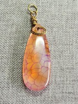 Wire Wrapped Dragon Vein Agate Reversible Pendant - £12.41 GBP
