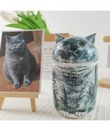 Personalized Ceramics Cat Urn with Name Special Memory Multipurpose Box Handmade