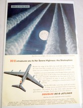 1958 Color Ad Douglas DC-8 Introduces You To the Stratosphere - £6.29 GBP