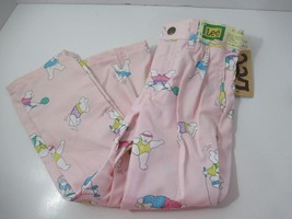 Lee vintage girls 4T pink gathered rider pants NWT aerobic teddy bears USA made - $49.49
