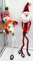 Gallerie II 18&quot;  Wrap it Up Posable Christmas Ornaments set of 2 Santa  ... - $19.95