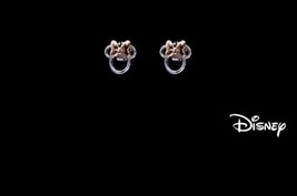 Sterling Silver Disney Minnie Mouse Stud Earrings, Two Tone Minnie Silho... - $148.49