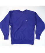 Vintage 90s Champion Reverse Weave Crew Sweatshirt XL USA Made Blue Logo - £48.53 GBP