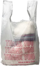 PUREVACY White Plastic Thank You Bags with Handles 18 x 8 x 28, Polyethylene... - £93.69 GBP