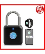 Smart Fingerprint Padlock: Bluetooth Unlock &amp; USB Rechargeable Gym Security - $842.53 MXN