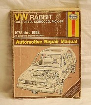 Haynes VW Rabbit Golf Jetta Pick-Up Automotive Repair Manual 1975 ~ 92 Gas Model - £6.96 GBP